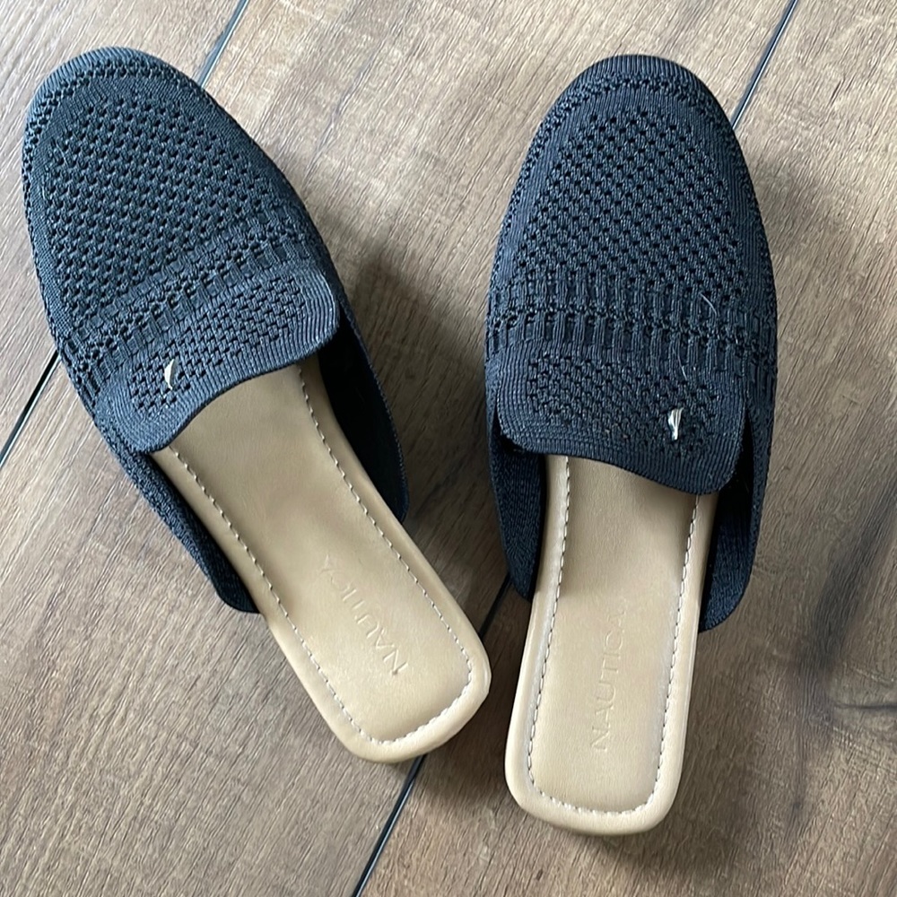 Black mesh slip ons worn a few times